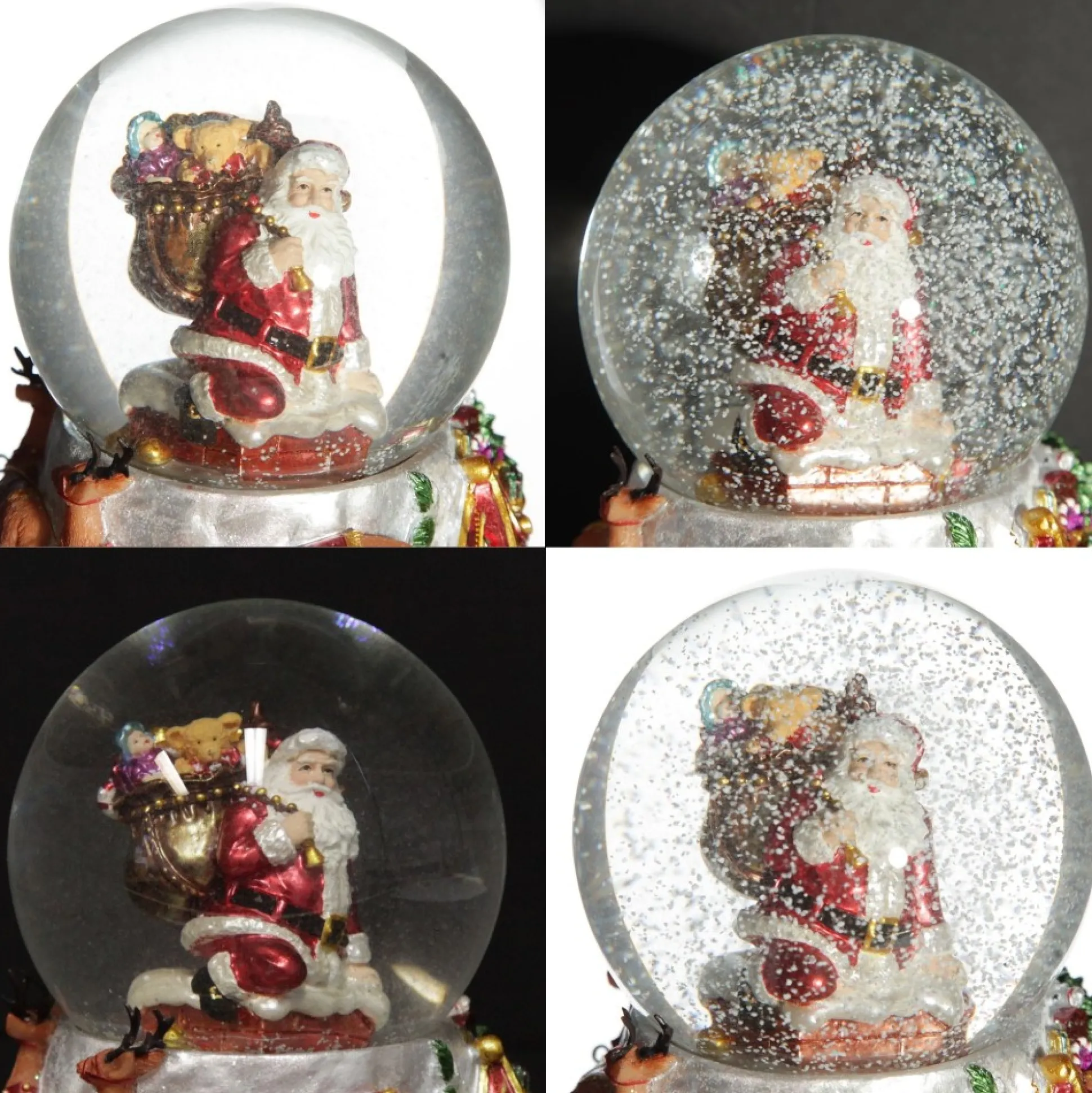 Christmas Musical Snowglobe with Santa and his Reindeers Christmas Snowglobes|