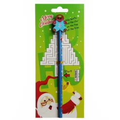 Christmas Pencil with Eraser - on Backing Card Kris Kringle Gifts|