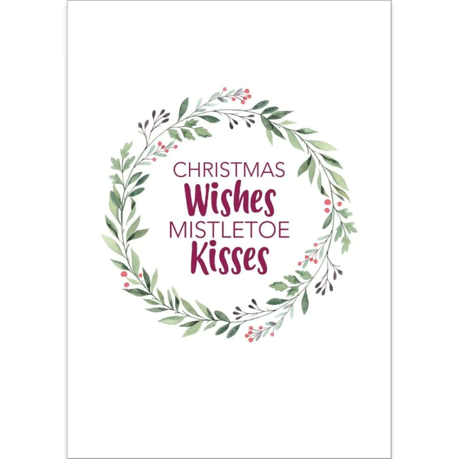 Christmas Wishes and Mistletoe Kisses Poster Print Christmas Prints|