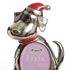 Chrome Dog Christmas Stocking Hanger with Photo Holder Pet Stockings|