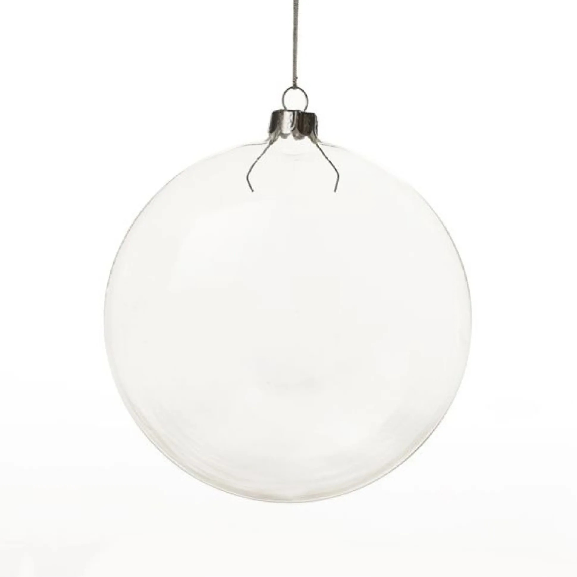 Clear Glass Craft Round Disc Bauble Decoration - Set of 4 Craft Baubles|