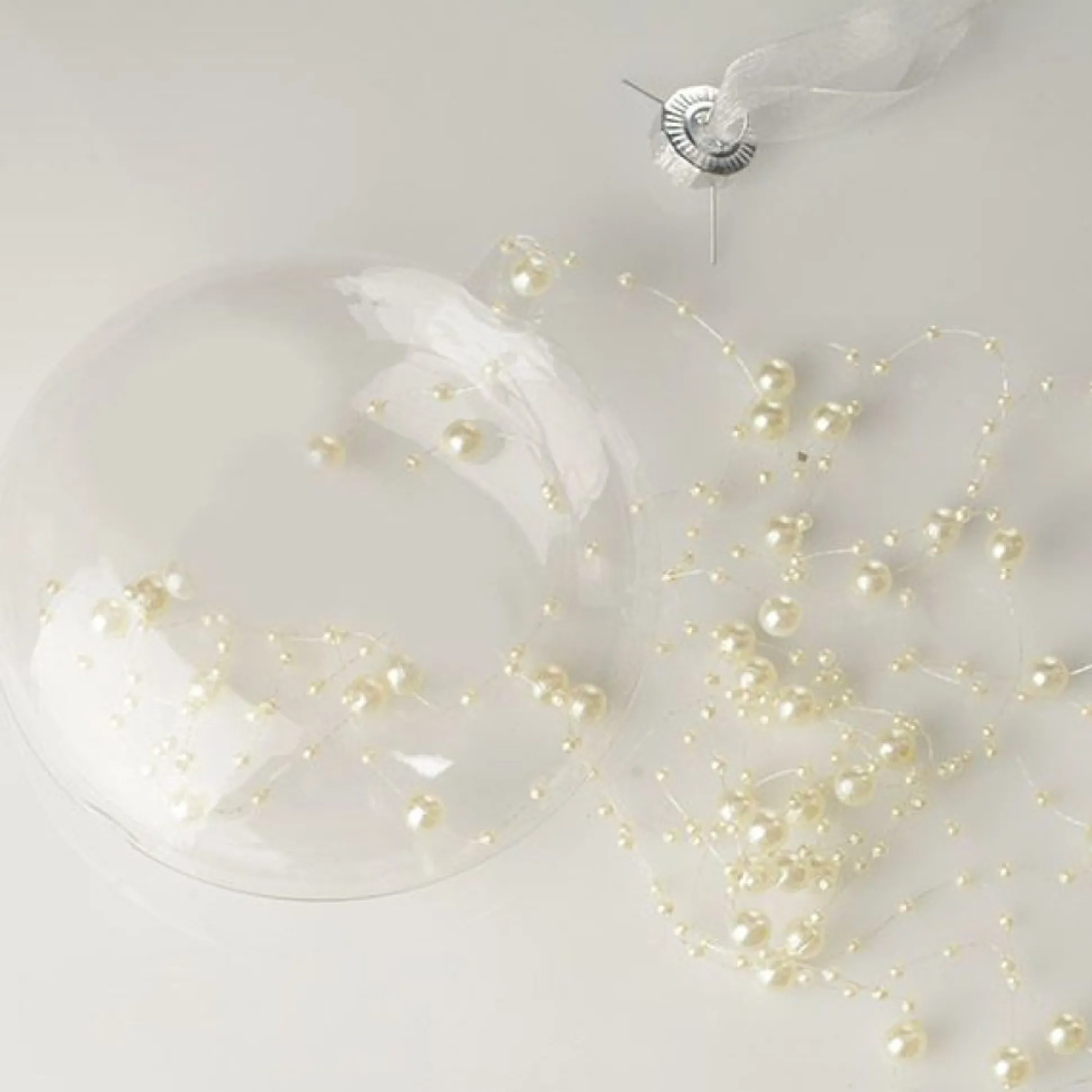 Clear Glass Craft Round Disc Bauble Decoration - Set of 4 Craft Baubles|