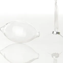 Clear Glass Craft Teardrop Bauble - Set of 4 Glass Baubles|