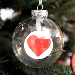 8cm Clear Glass Craft Bauble - Set of 4 Glass Baubles|