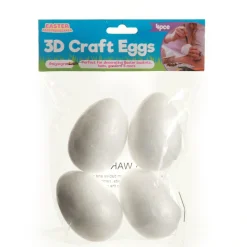8cm Polystyrene Foam DIY Craft Egg - Pack of 4 Christmas Craft Supplies|