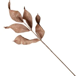 Copper Blush Curved Leaf Glitter Spray Christmas Sprays|