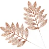 Copper Glitter Mesh Leaf Pick - Set of 2 Christmas Pick|