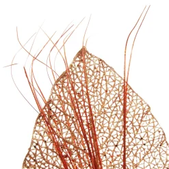 Copper Glitter Mesh Philodendron Leaf Pick Christmas Sprays|