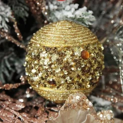 Copper Glitter Sequin Ball Decorative Christmas Baubles|