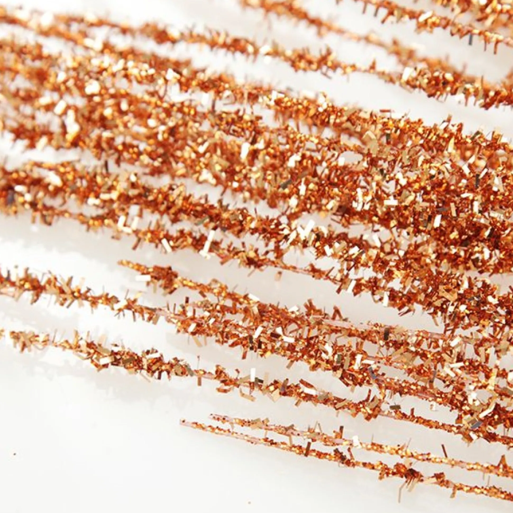Copper Spiky Tinsel Spray Christmas Tree Picks|