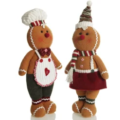 Cuddly Plush Standing Boy Gingerbread Christmas Ornament Christmas Figurines|
