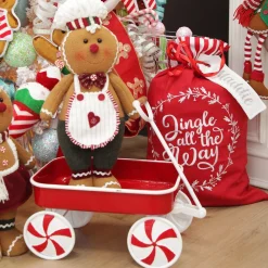 Cuddly Plush Standing Boy Gingerbread Christmas Ornament Christmas Figurines|