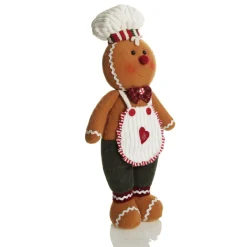 Cuddly Plush Standing Boy Gingerbread Christmas Ornament Christmas Figurines|
