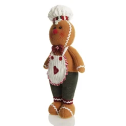 Cuddly Plush Standing Boy Gingerbread Christmas Ornament Christmas Figurines|