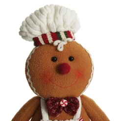 Cuddly Plush Standing Boy Gingerbread Christmas Ornament Christmas Figurines|