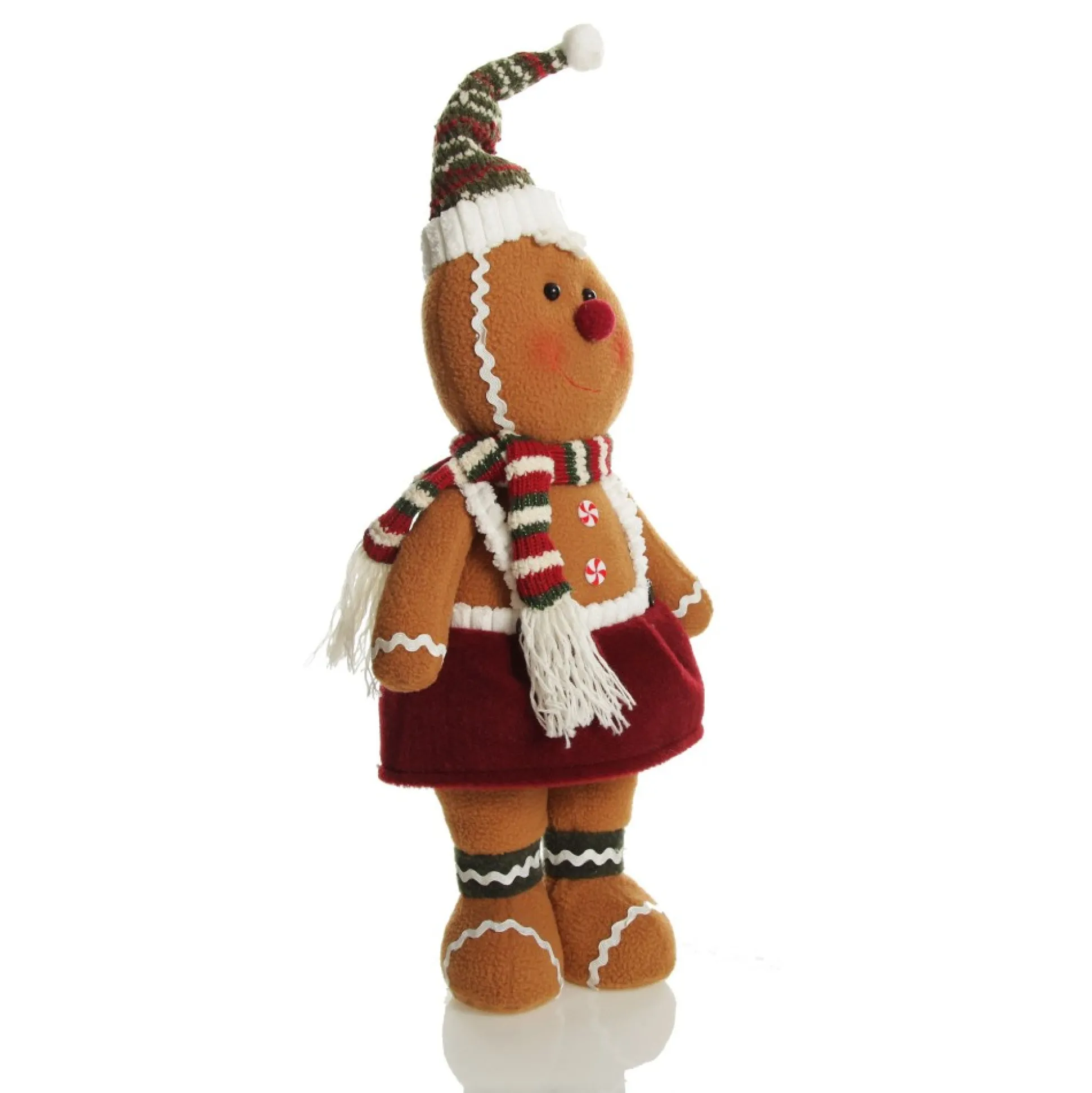 Cuddly Plush Standing Girl Gingerbread Christmas Ornament Christmas Figurines|