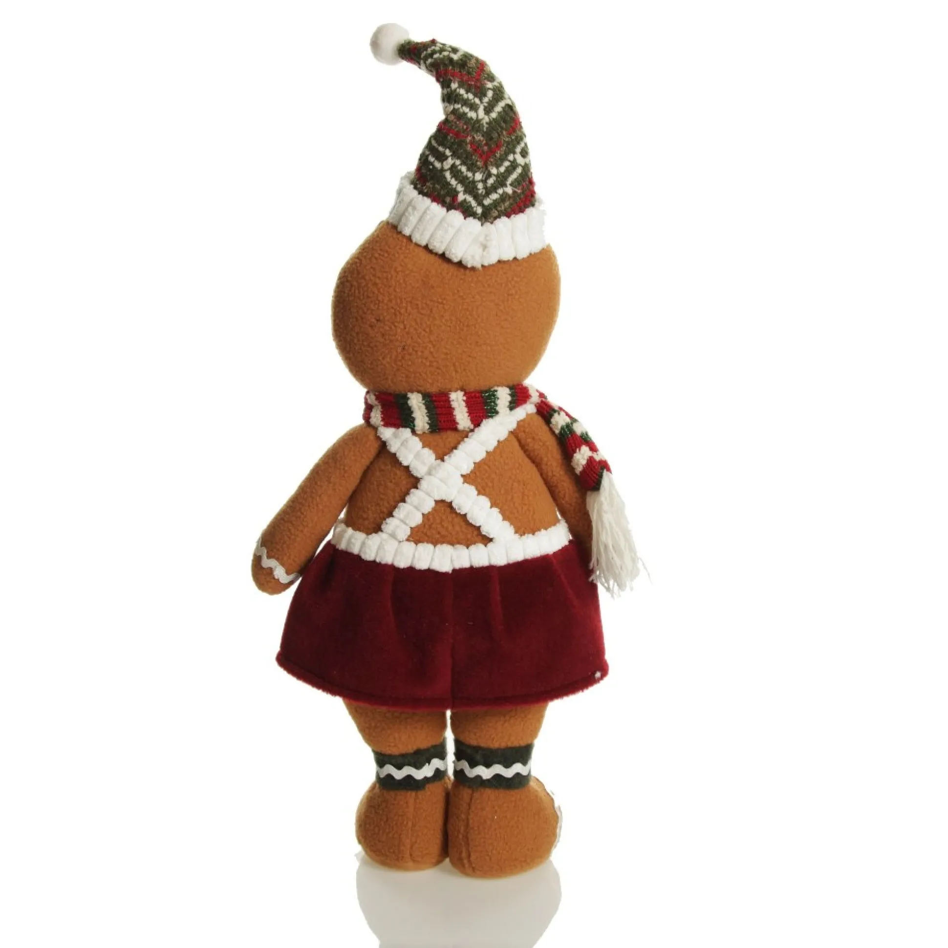 Cuddly Plush Standing Girl Gingerbread Christmas Ornament Christmas Figurines|
