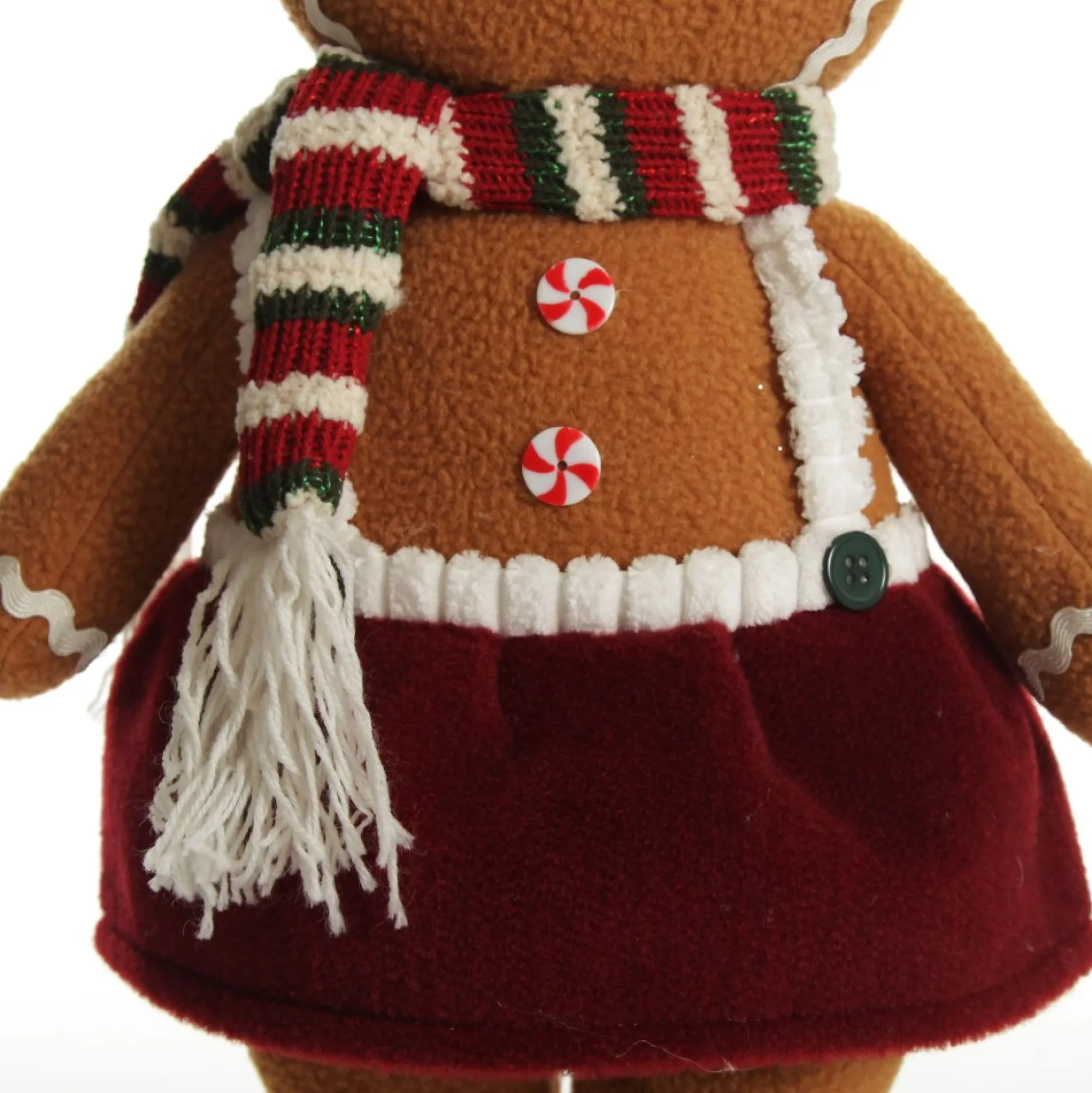 Cuddly Plush Standing Girl Gingerbread Christmas Ornament Christmas Figurines|