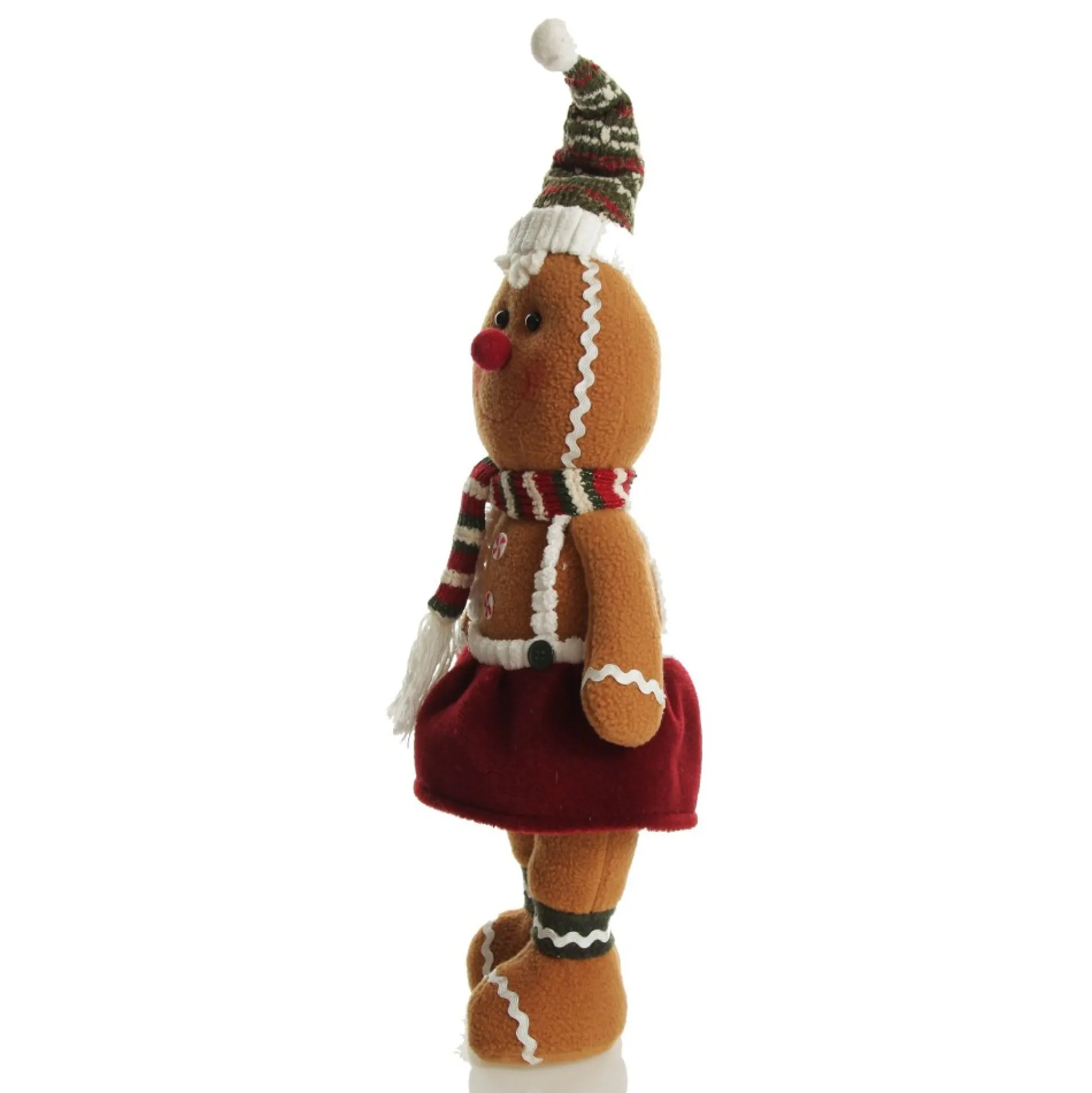 Cuddly Plush Standing Girl Gingerbread Christmas Ornament Christmas Figurines|