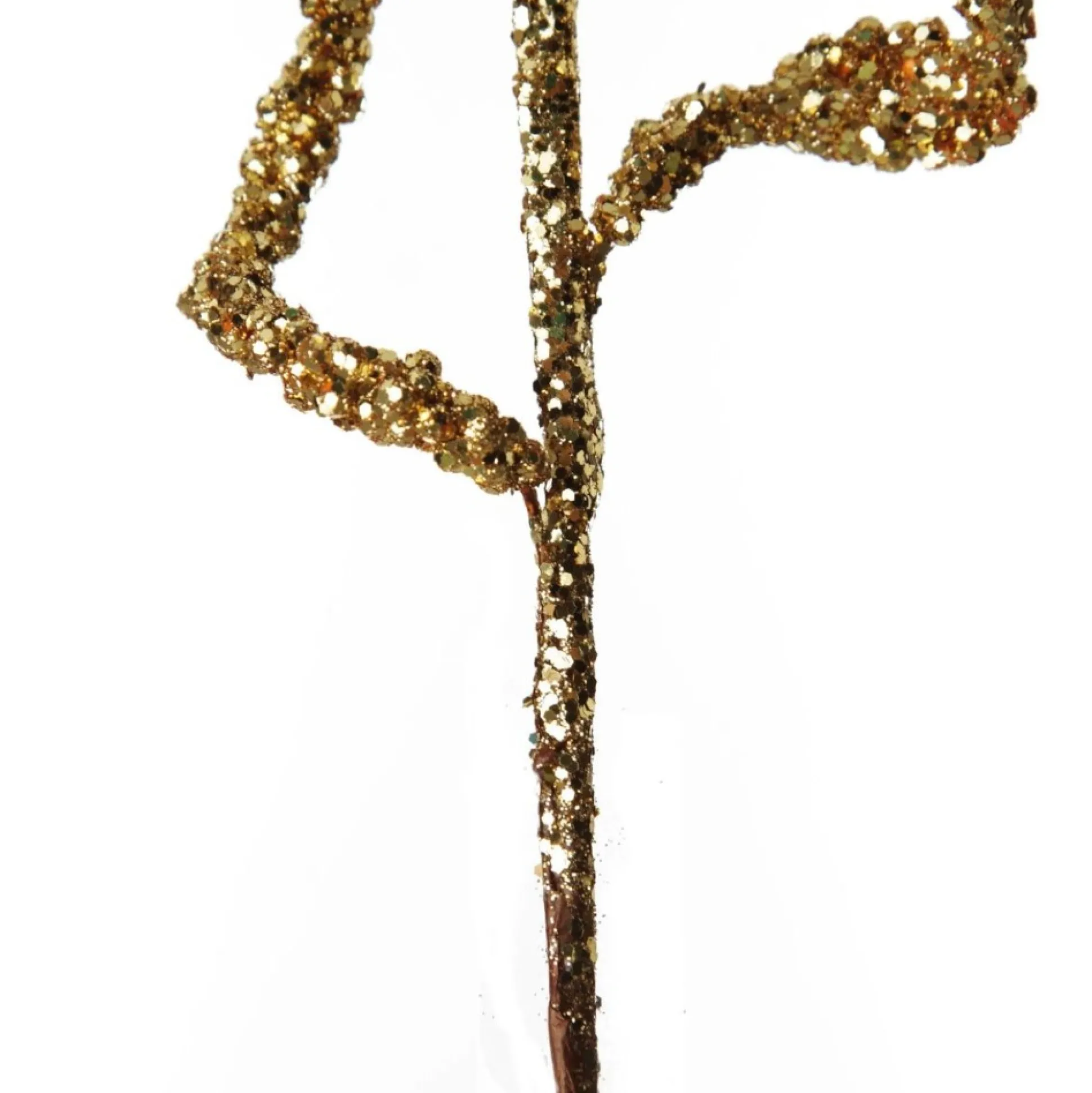 Curly Gold Beaded Glitter Pick Christmas Tree Picks|