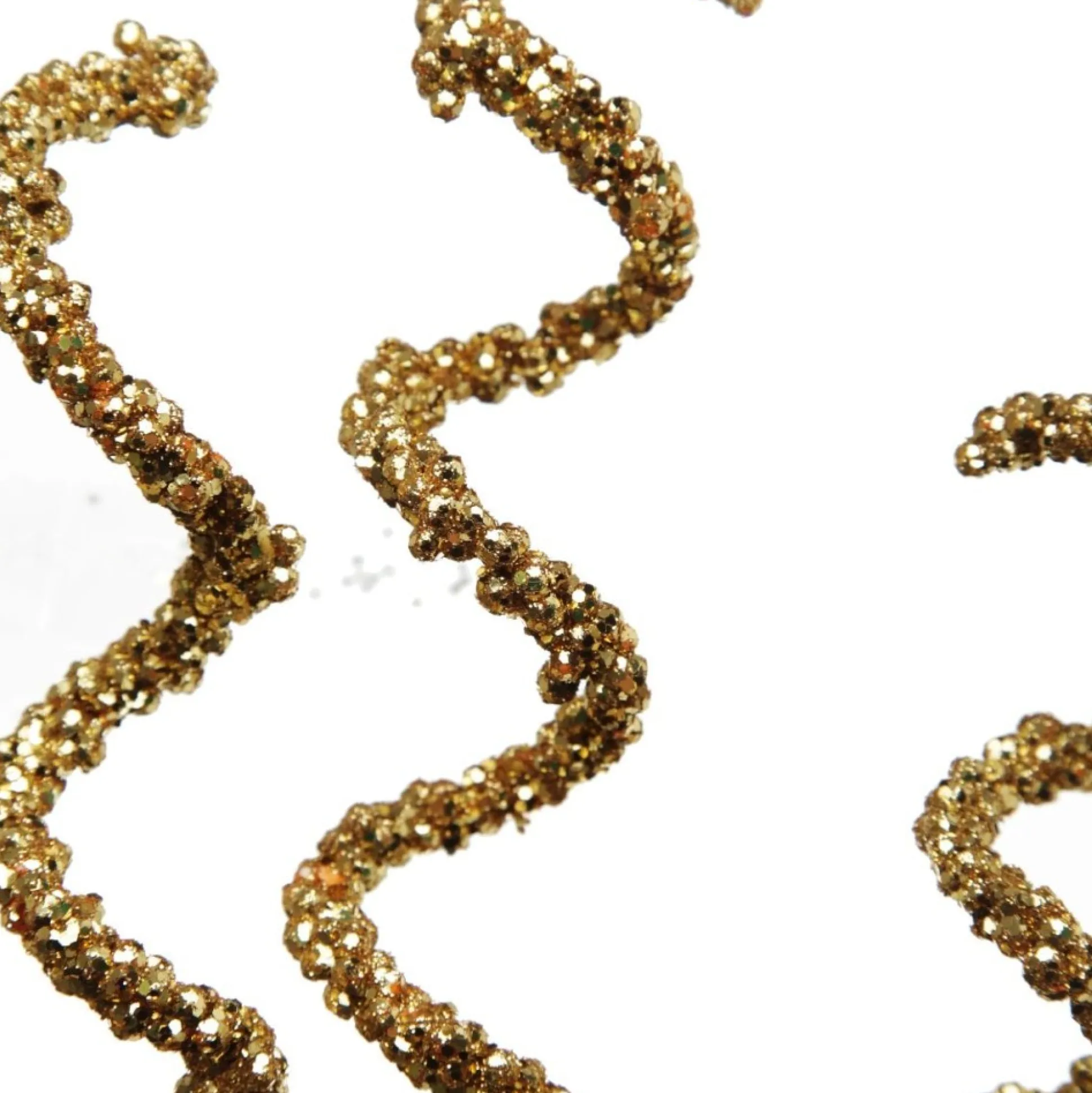 Curly Gold Beaded Glitter Pick Christmas Tree Picks|