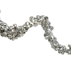 Curly Silver Beaded Glitter Pick Christmas Tree Picks|