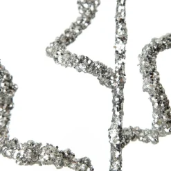 Curly Silver Beaded Glitter Pick Christmas Tree Picks|