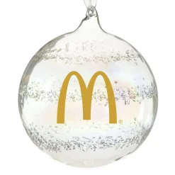 Customised Large Clear Glass Logo Decal Bauble Corporate Logo Baubles|