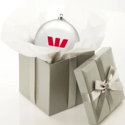 Customised Shatterproof Printed Logo Bauble - 8cm Corporate Logo Baubles|