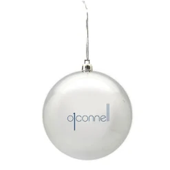 Customised Shatterproof Printed Logo Bauble - 8cm Corporate Logo Baubles|