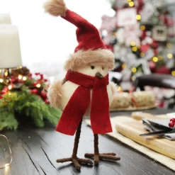 Cute Christmas Bird with Red Hat and Scarf Christmas Birds And Animals|