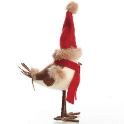 Cute Christmas Bird with Red Hat and Scarf Christmas Birds And Animals|
