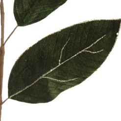 Dark Green Velvet Leaf Spray with Gold Highlights Christmas Sprays|