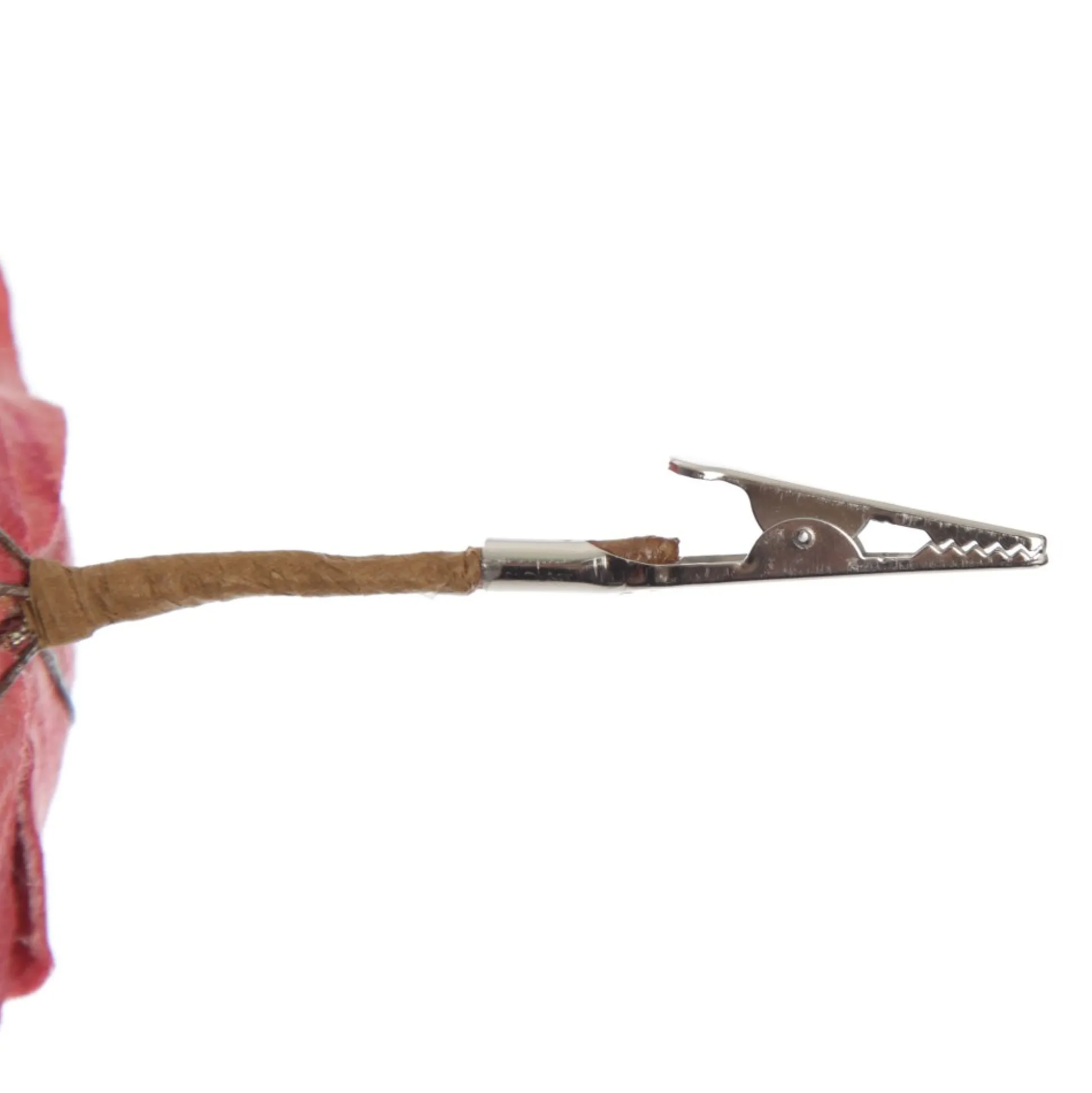 Dark Pink Velvet Magnolia Flower Clip with Jewel Centre and Sequin Tips Christmas Flowers|