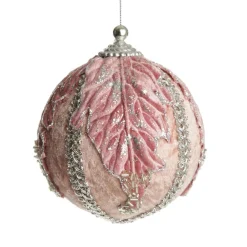 Decorative Pink Velvet and Braid Bauble Decorative Christmas Baubles|