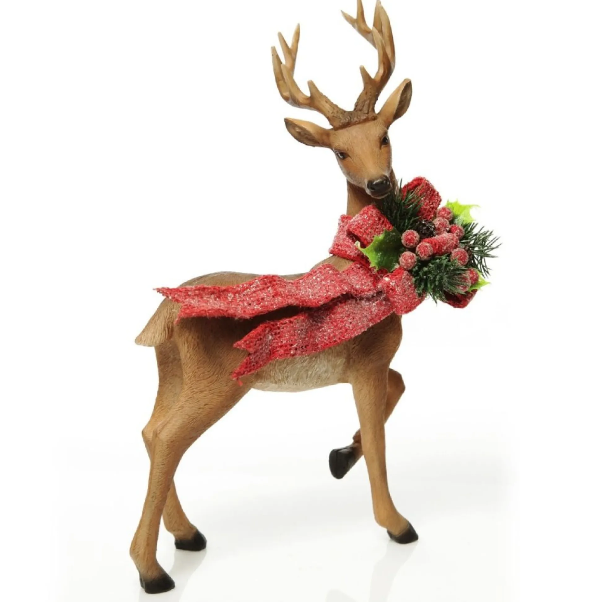Deer Ornament with Red Bow - Right Christmas Birds And Animals|