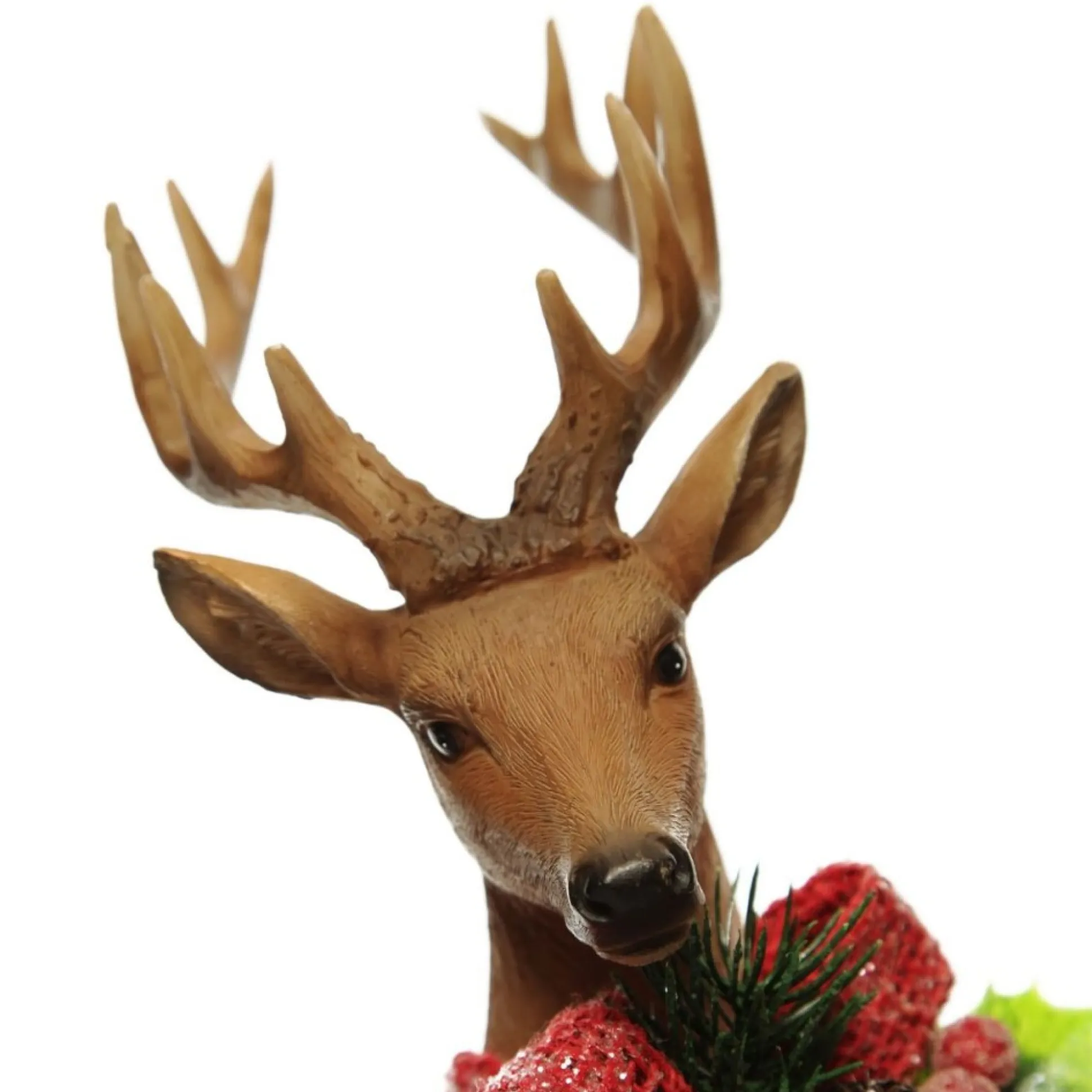 Deer Ornament with Red Bow - Right Christmas Birds And Animals|