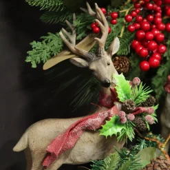 Deer Ornament with Red Bow - Right Christmas Birds And Animals|
