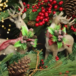 Deer Ornament with Red Bow - Right Christmas Birds And Animals|