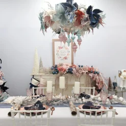 Delicate White Mesh and Sequin Flower Stem Christmas Flowers|