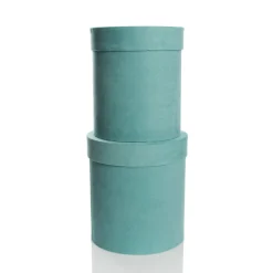 Deluxe Aqua Suede Round Giftbox Gift Wrap, Boxes, Bags & Tags|