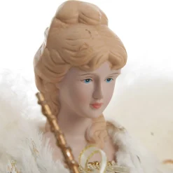 Deluxe Charming Gold and Ivory Lace Angel Tree Topper Ornament Tree Toppers|