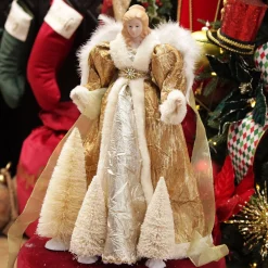 Deluxe Gold Angel Christmas Tree Topper Ornament Tree Toppers|