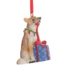 Dingo with Present Australiana Christmas Tree Decoration Australian Tree Decorations|