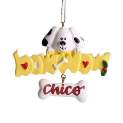 Dog Bow Wow Ornament Personalised Decorations|