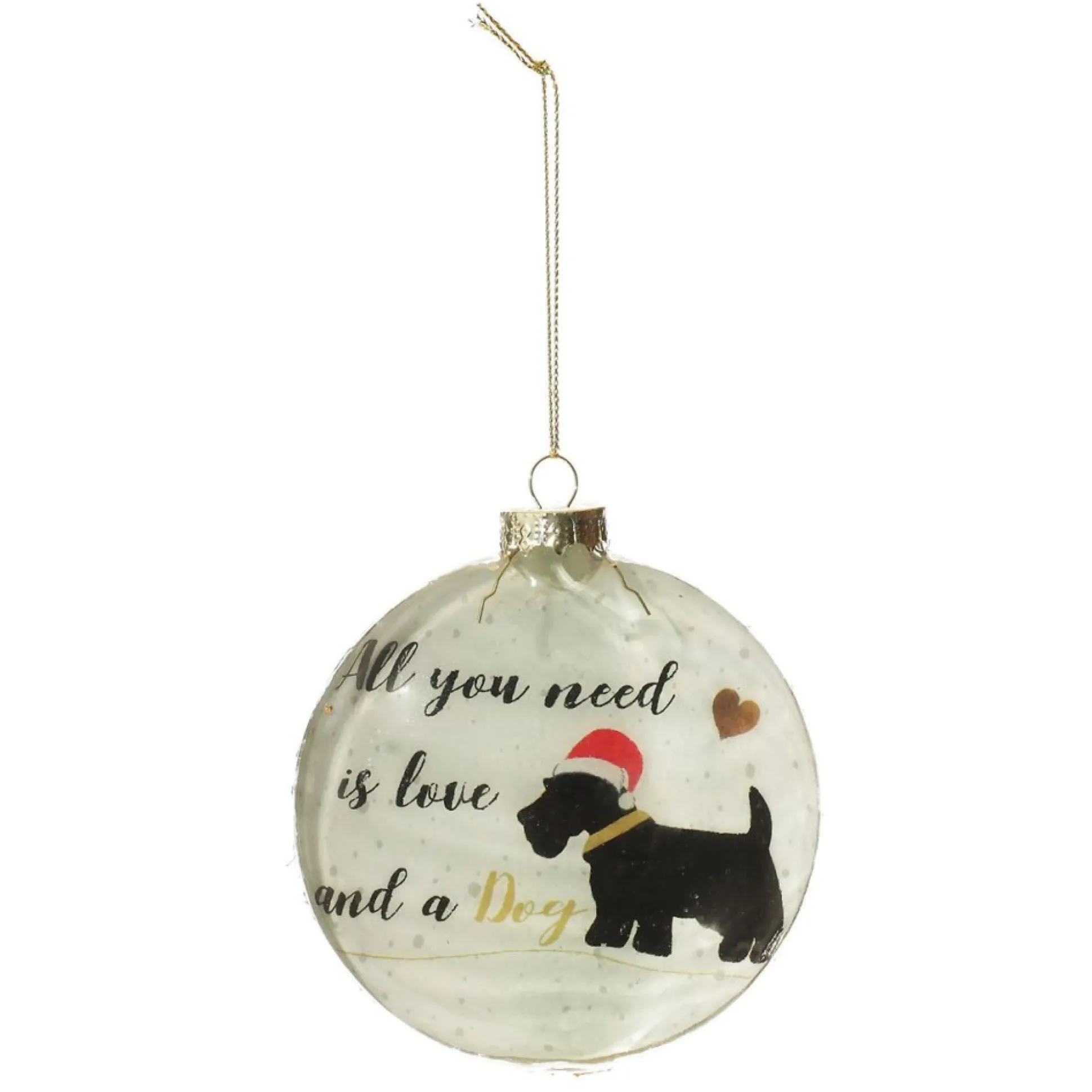 Dog Lovers Christmas Glass Disc Glass Hearts And Discs|