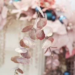 Dusky Pink Round Leaf Eucalyptus Dollar Gum Spray Christmas Sprays|