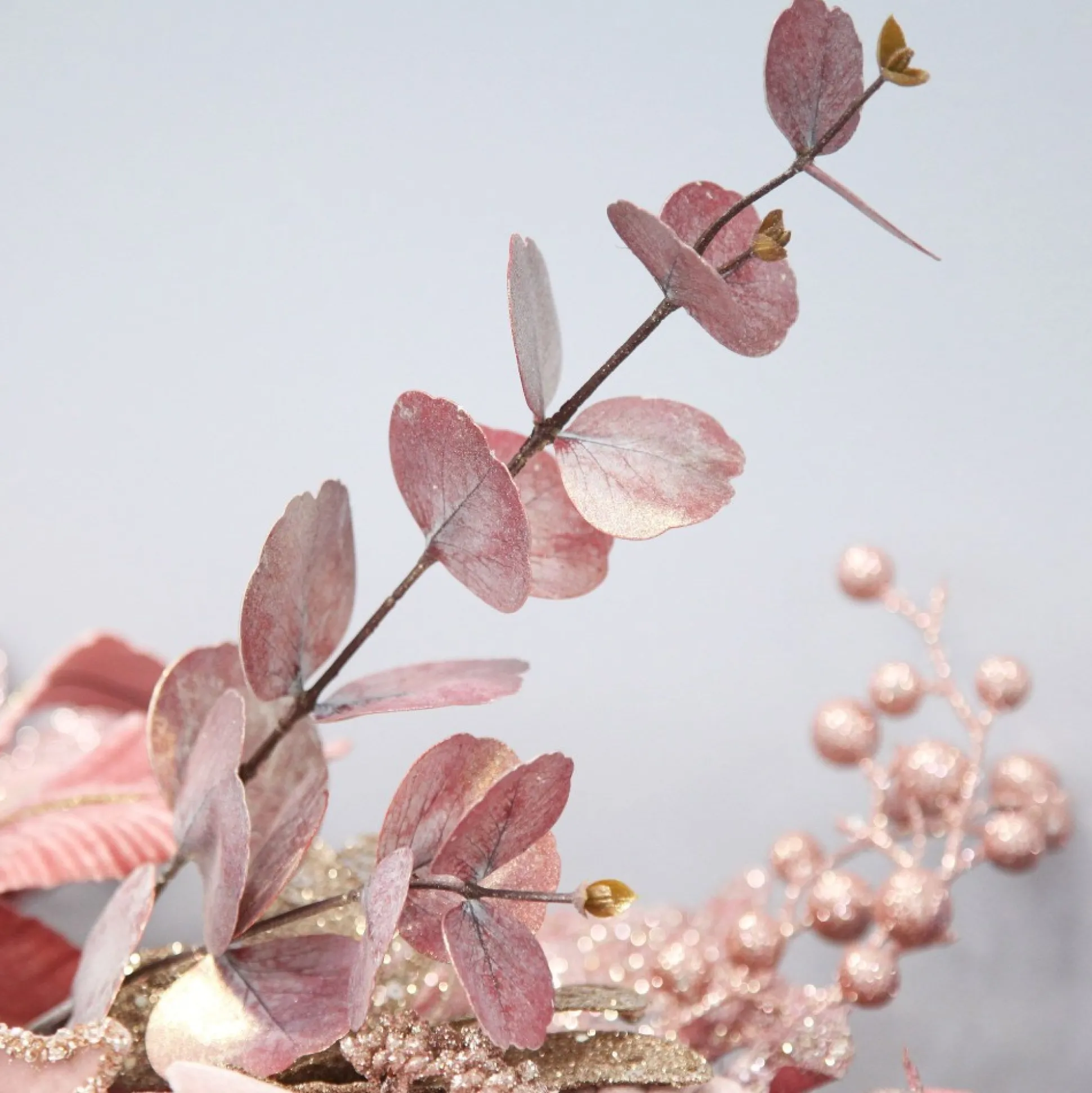 Dusky Pink Round Leaf Eucalyptus Dollar Gum Spray Christmas Sprays|