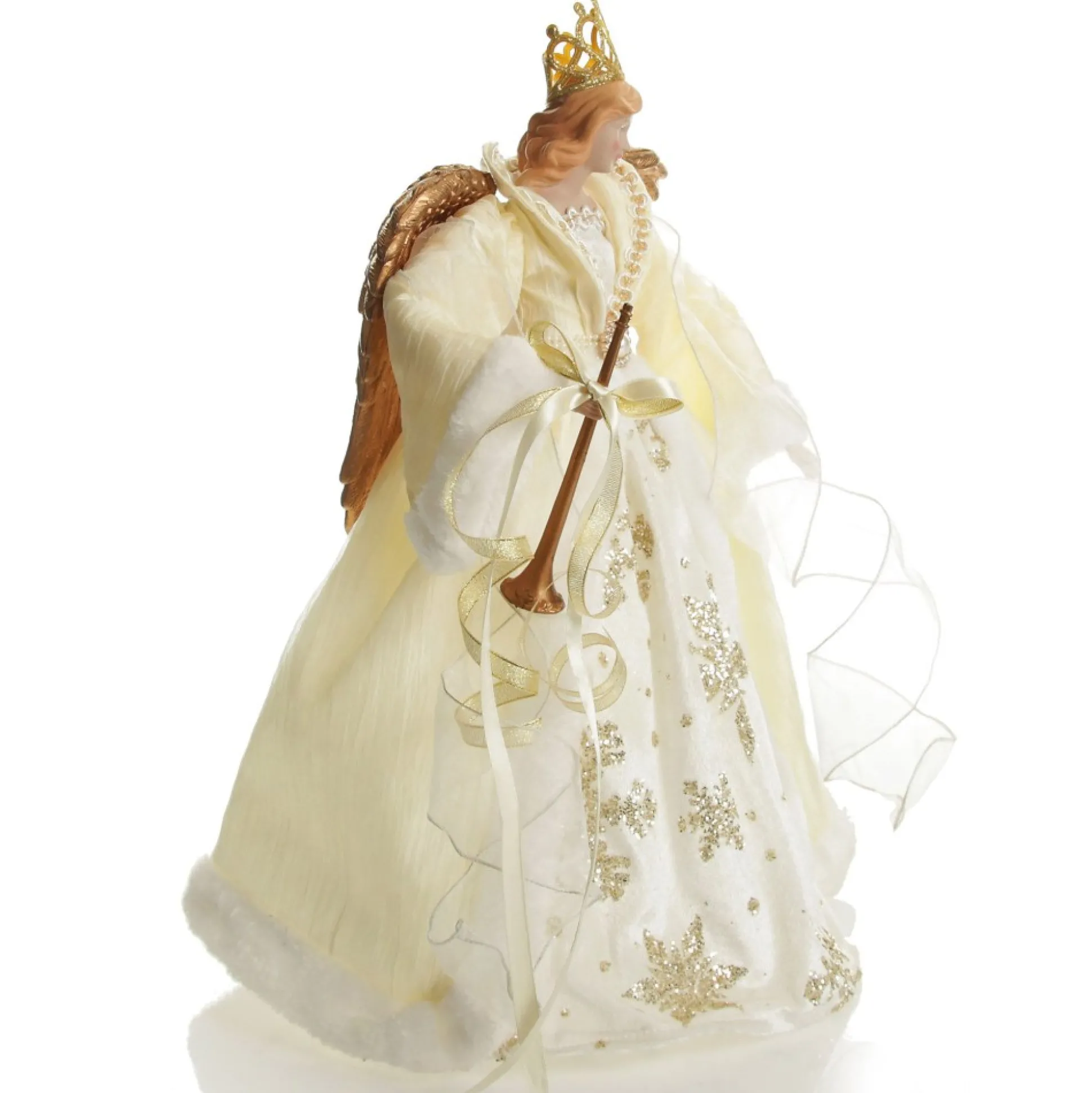Elegant Ivory and Gold Christmas Angel Tree Topper Tree Toppers|