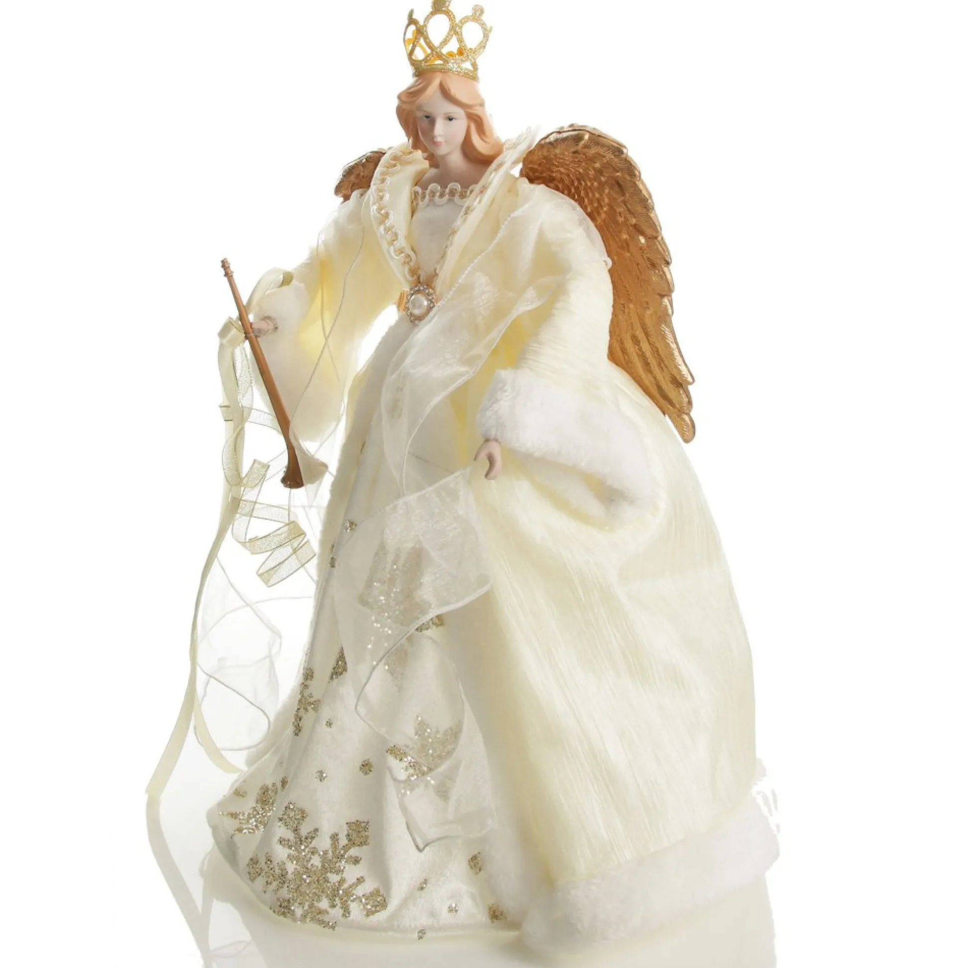 Elegant Ivory and Gold Christmas Angel Tree Topper Tree Toppers|